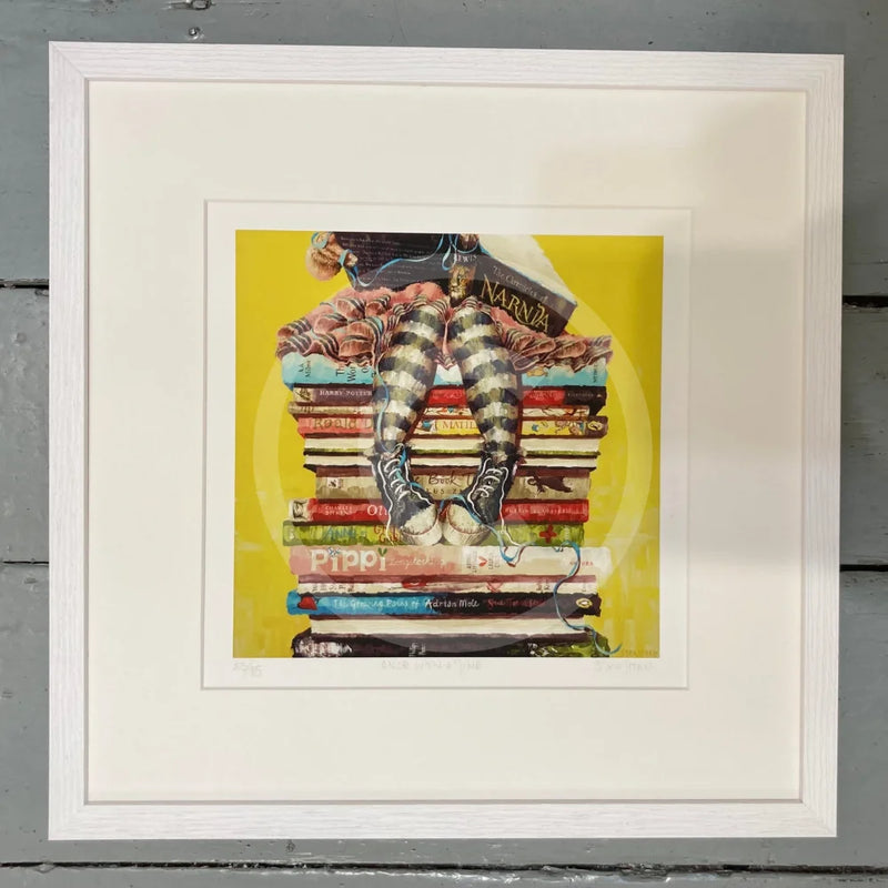 Once Upon A Time Book Print By Amanda Stratford Framed White Linear