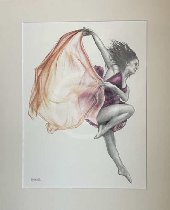 A Study In Amethyst & Gold 1, Original Drawing by Mark Braithwaite - Dancer Drawing