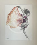 A Study In Amethyst & Gold 1, Original Drawing by Mark Braithwaite - Dancer Drawing