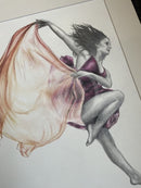 A Study In Amethyst & Gold 1, Original Drawing by Mark Braithwaite - Dancer Drawing