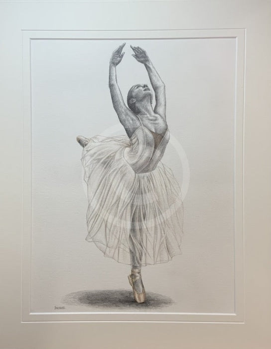 A Study In Cream 1,  Original Drawing by Mark Braithwaite - Ballet Dancer Drawing
