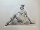 A Study In Cream 2, Original Drawing by Mark Braithwaite - Ballet Dancer Drawing