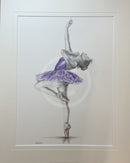 A Study In Lilac 2, Original Drawing by Mark Braithwaite - Ballet Dancer Drawing