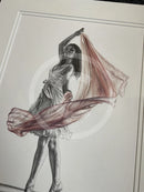 A Study In Peach 1 Original Drawing By Mark Braithwaite - Dancer