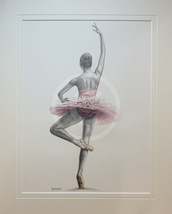 A Study In Pink 1 Original Drawing By Mark Braithwaite - Ballet Dancer