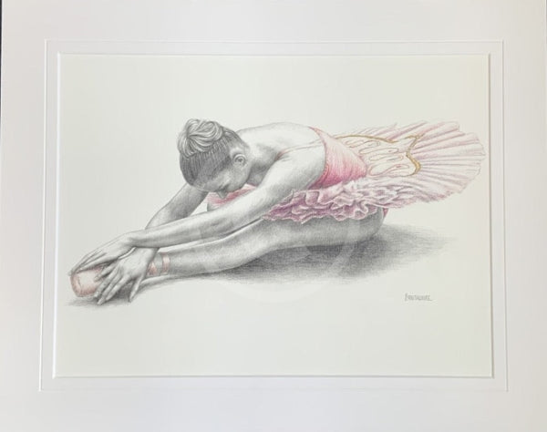 A Study In Pink 12, Original Drawing by Mark Braithwaite - Ballet Dancer Drawing
