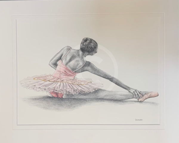 ORIGINAL A Study In Pink 15 - Ballet Dance Drawing by Mark Braithwaite