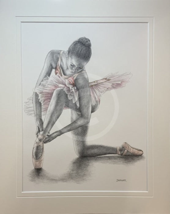 A Study In Pink 16, Original Drawing by Mark Braithwaite - Ballet Dancer Drawing