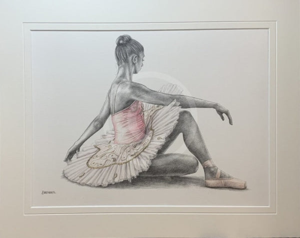A Study In Pink 18, Original Drawing by Mark Braithwaite - Ballet Dancer Drawing