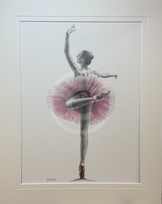 A Study In Pink 5, Original Drawing by Mark Braithwaite - Ballet Dancer Drawing