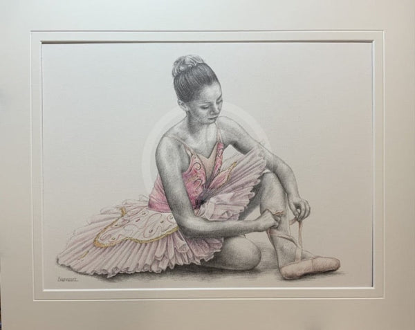 A Study In Pink 6, Original Drawing by Mark Braithwaite - Ballet Dancer Drawing