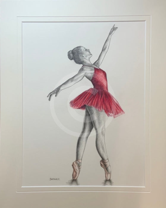 ORIGINAL A Study in Raspberry 2 - Ballet Dance Drawing by Mark Braithwaite