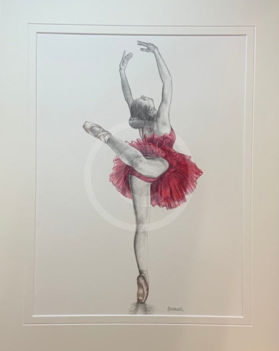 ORIGINAL A Study in Raspberry 3 - Ballet Dance Drawing by Mark Braithwaite