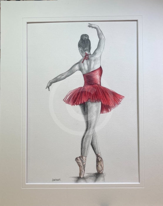 ORIGINAL A Study in Raspberry 4 - Ballet Dance Drawing by Mark Braithwaite