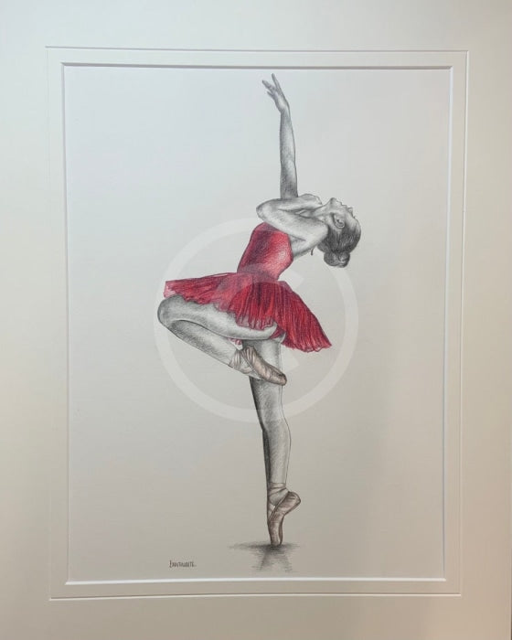 ORIGINAL A Study in Raspberry 5 - Ballet Dance Drawing by Mark Braithwaite