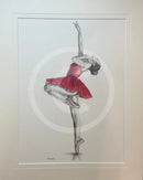 ORIGINAL A Study in Raspberry 5 - Ballet Dance Drawing by Mark Braithwaite