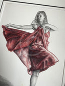 A Study In Red & Black 5, Original Drawing by Mark Braithwaite - Dancer Drawing