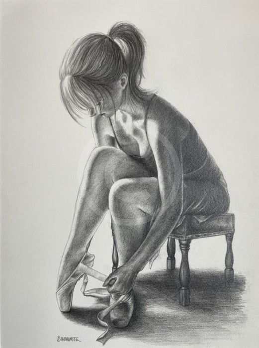 After The Dance 5,  Original Drawing by Mark Braithwaite - Ballet Dancer Drawing