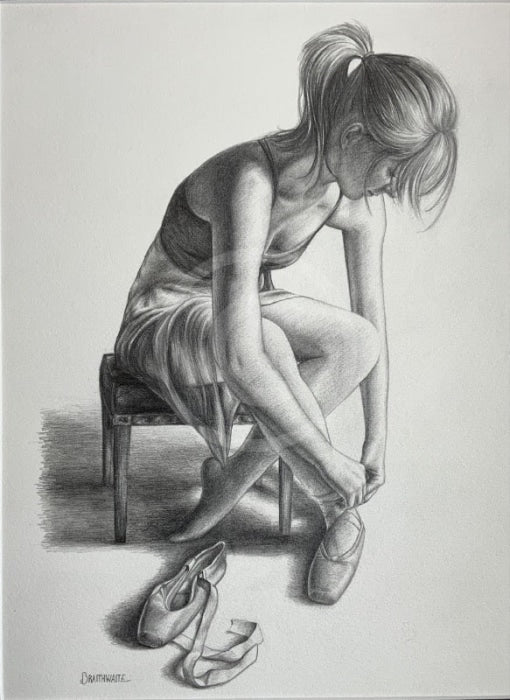 After The Dance 6,   Original Drawing by Mark Braithwaite - Ballet Dancer Drawing