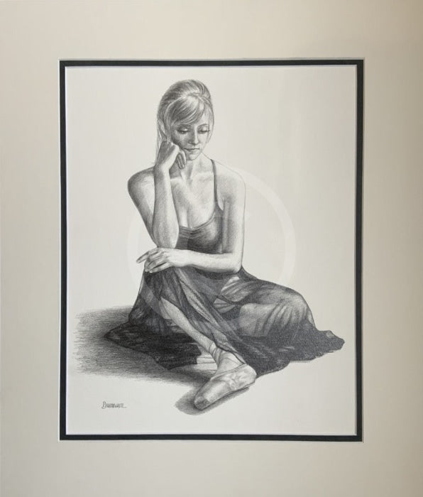 At Rest,  Original Drawing by Mark Braithwaite - Ballet Dancer Drawing