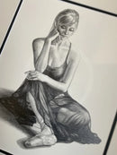 At Rest,  Original Drawing by Mark Braithwaite - Ballet Dancer Drawing