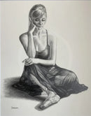 At Rest,  Original Drawing by Mark Braithwaite - Ballet Dancer Drawing