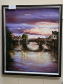 ORIGINAL Autumn Twilight Ouse Bridge, York- Oil Painting by Mark Braithwaite