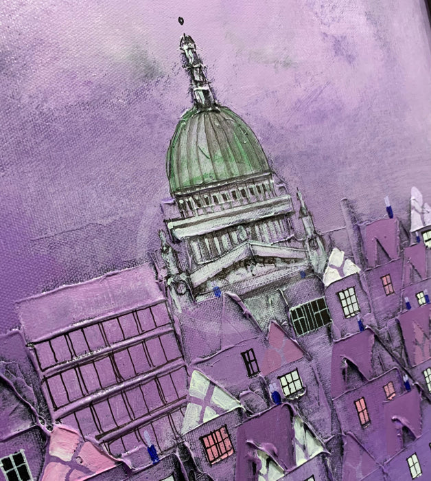 ORIGINAL Bill Tolley Painting, Purple Paul detail