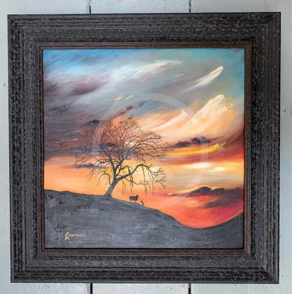 ORIGINAL Cyan Sunset, The Lonely Tree by Mark Braithwaite