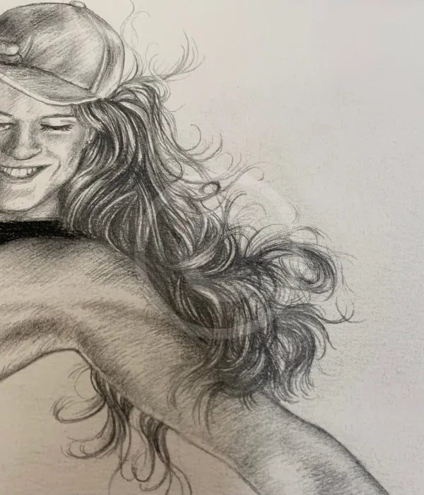 ORIGINAL Dancer in the Street 1 - Street Dance Drawing by Mark Braithwaite detail 