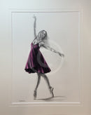 Dark Magenta 1, Original Drawing by Mark Braithwaite - Ballet Dancer Drawing