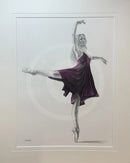Dark Magenta 2 Original Drawing By Mark Braithwaite - Ballet Dancer