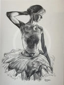 Footlights 1, Original Drawing by Mark Braithwaite - Ballet Dancer Drawing