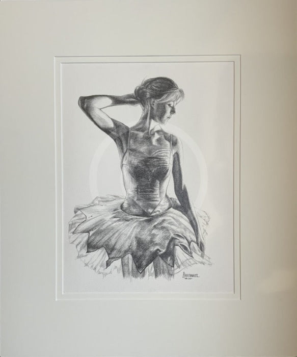 Footlights 1, Original Drawing by Mark Braithwaite - Ballet Dancer Drawing