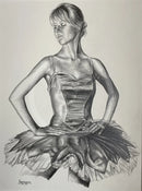 Footlights 2, Original Drawing by Mark Braithwaite - Ballet Dancer Drawing