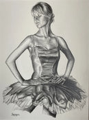 Footlights 2, Original Drawing by Mark Braithwaite - Ballet Dancer Drawing