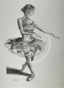 Footlights 3, Original Drawing by Mark Braithwaite - Ballet Dancer Drawing
