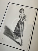 Poise Study 2-Original Drawing by Mark Braithwaite- Ballet Dancer Drawing