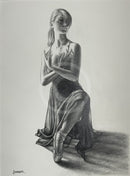 Poise Study 5- Original Drawing by Mark Braithwaite- Ballet Dancer