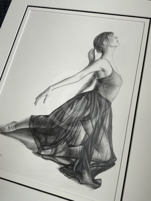 Poise Study 6- Original Drawing by Mark Braithwaite- Ballet Dancer