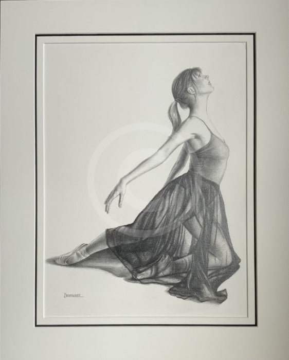 Poise Study 6- Original Drawing by Mark Braithwaite- Ballet Dancer