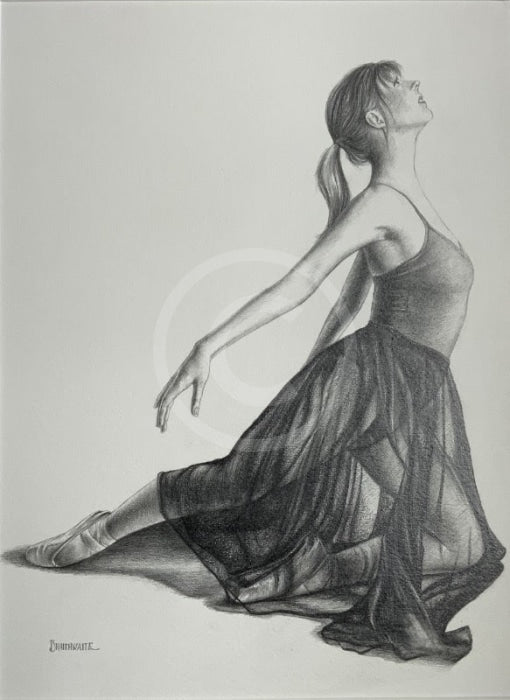 Poise Study 6- Original Drawing by Mark Braithwaite- Ballet Dancer