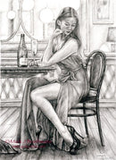 Reflecting Study 1 - Original Drawing By Mark Braithwaite