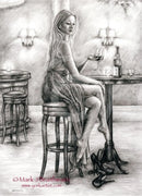 Reflecting Study 2 - Original Drawing By Mark Braithwaite