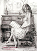 Reflecting Study 3 - Original Drawing By Mark Braithwaite