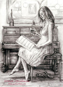 Reflecting Study 3 - Original Drawing By Mark Braithwaite