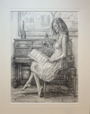 Reflecting, Study 3 - Original Drawing by Mark Braithwaite Figurative