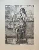 Reflecting, Study 5- Original Drawing by Mark Braithwaite - Figurative