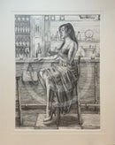 Reflecting, Study 5- Original Drawing by Mark Braithwaite - Figurative