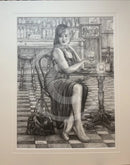 Reflecting, Study 6- Original Drawing by Mark Braithwaite- Figurative